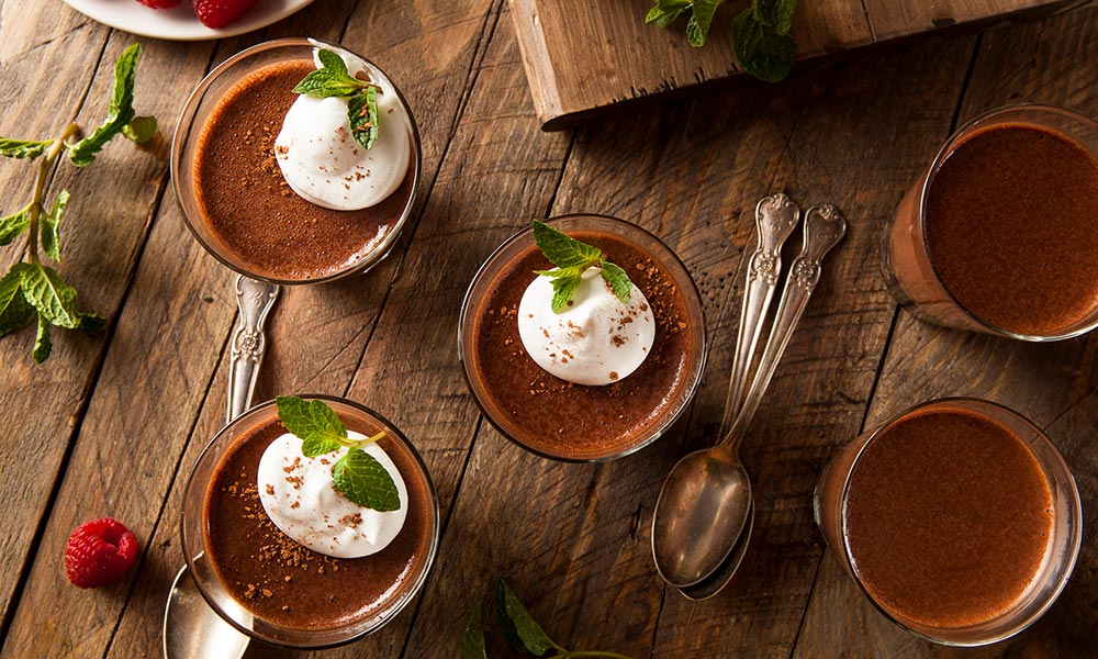 Chocolate mousse, Desserts et collations