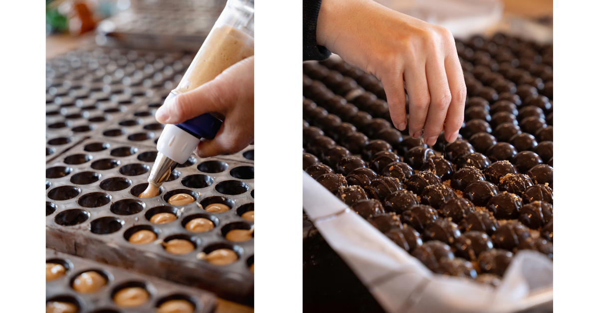 Chocolats en préparartion