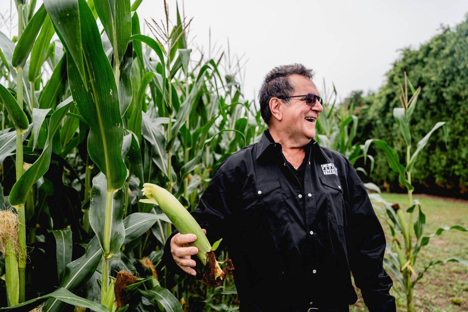 Fernand Théorêt in his cornfield
