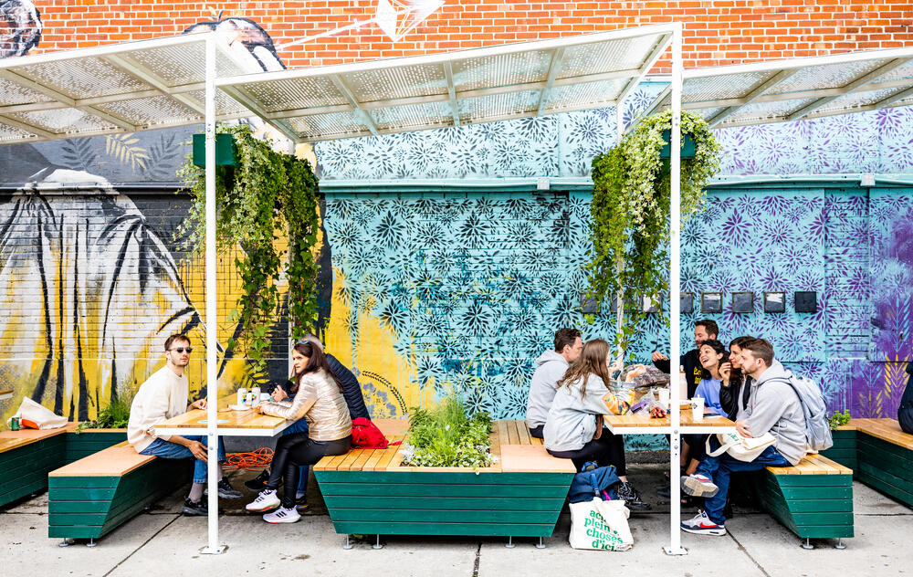 Marché Jean-Talon table extérieure