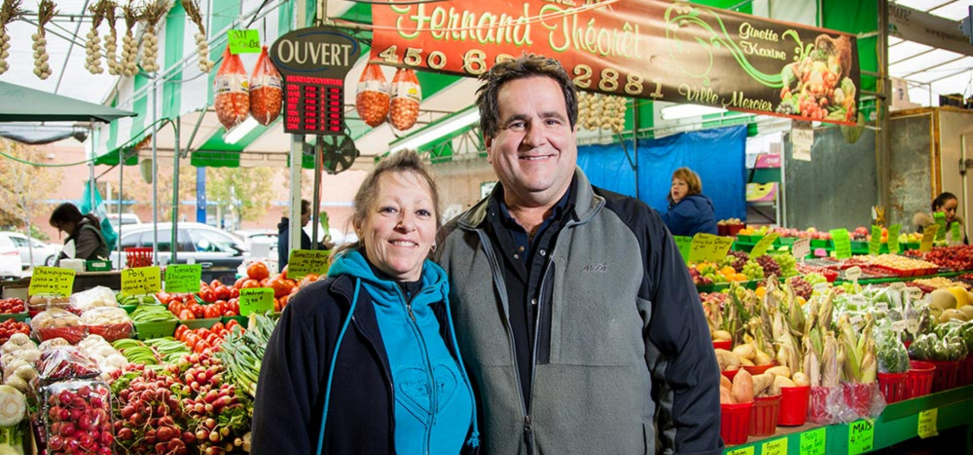 Ginette and Fernand Théorêt at their stall