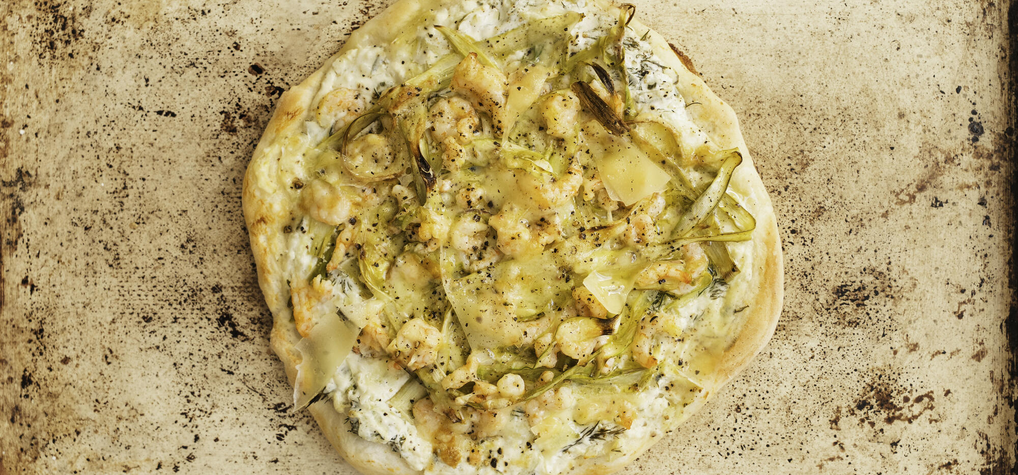 Pizzas aux crevettes nordiques