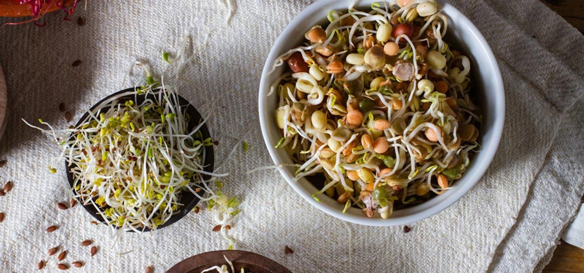 Beet and Sprout Salad, with a Spicy and Creamy Dressing