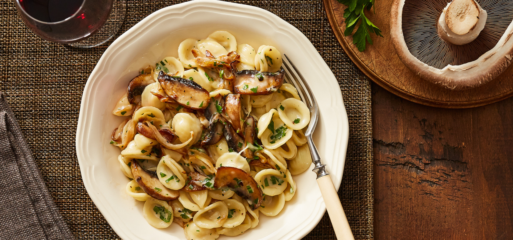 Orecchiette aux fromages et portobellos