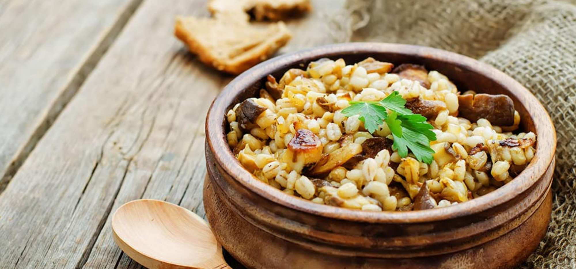 Barley with Mushrooms and Trappist Cheese