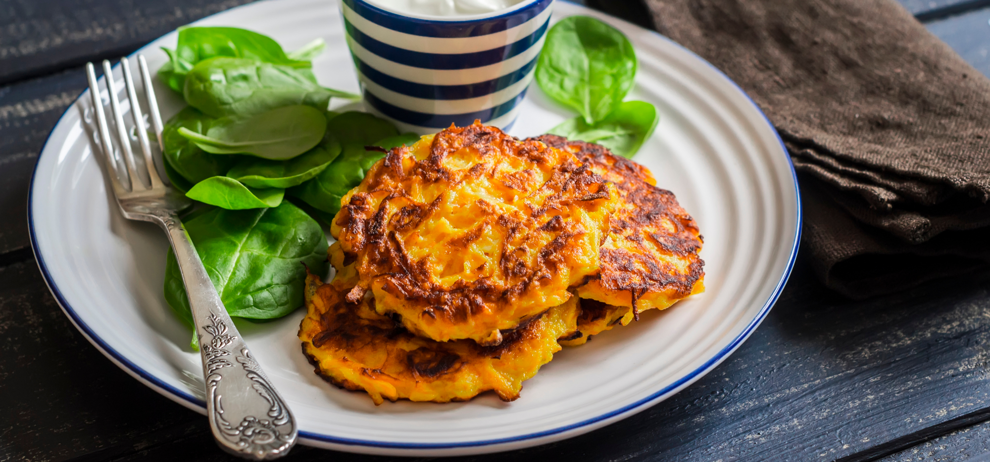 Butternut squash and spinach pancakes