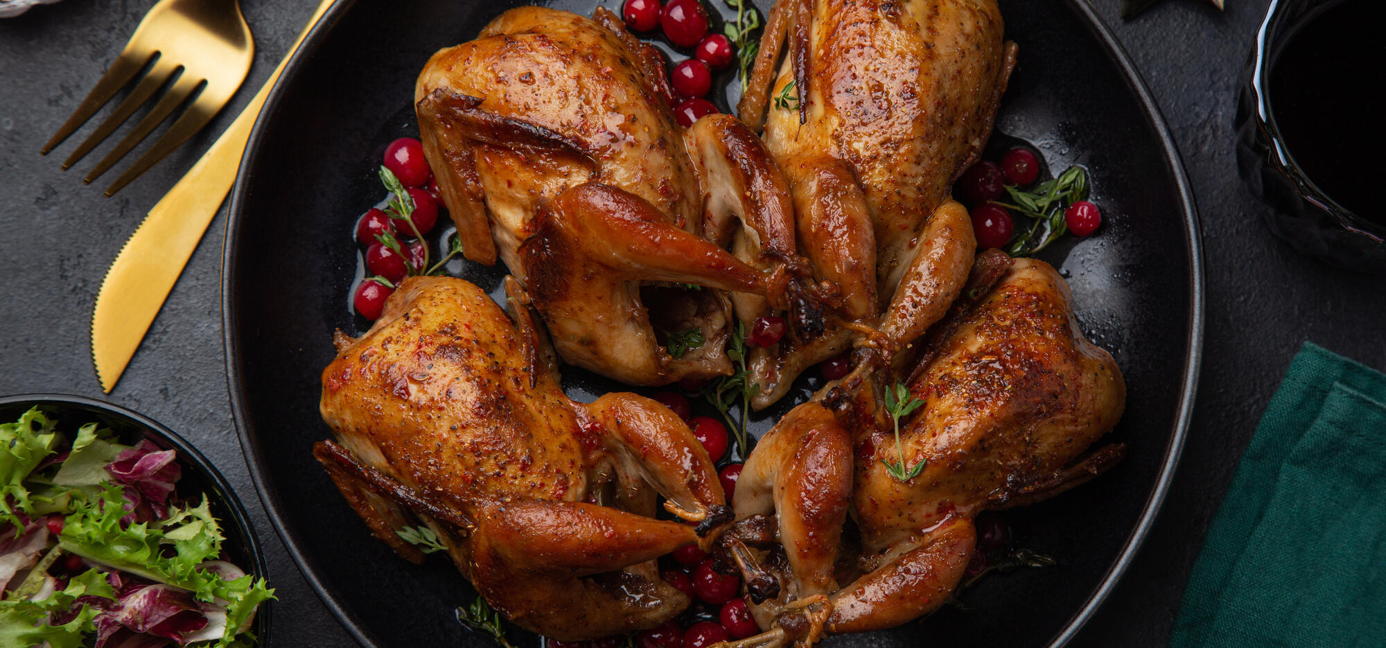 Quail with maple syrup and balsamic vinegar