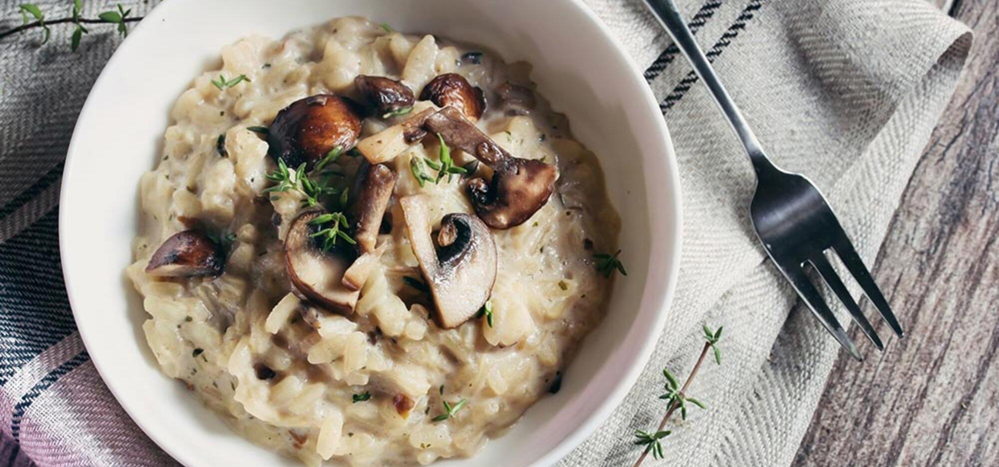 Risotto aux pleurotes et au canard