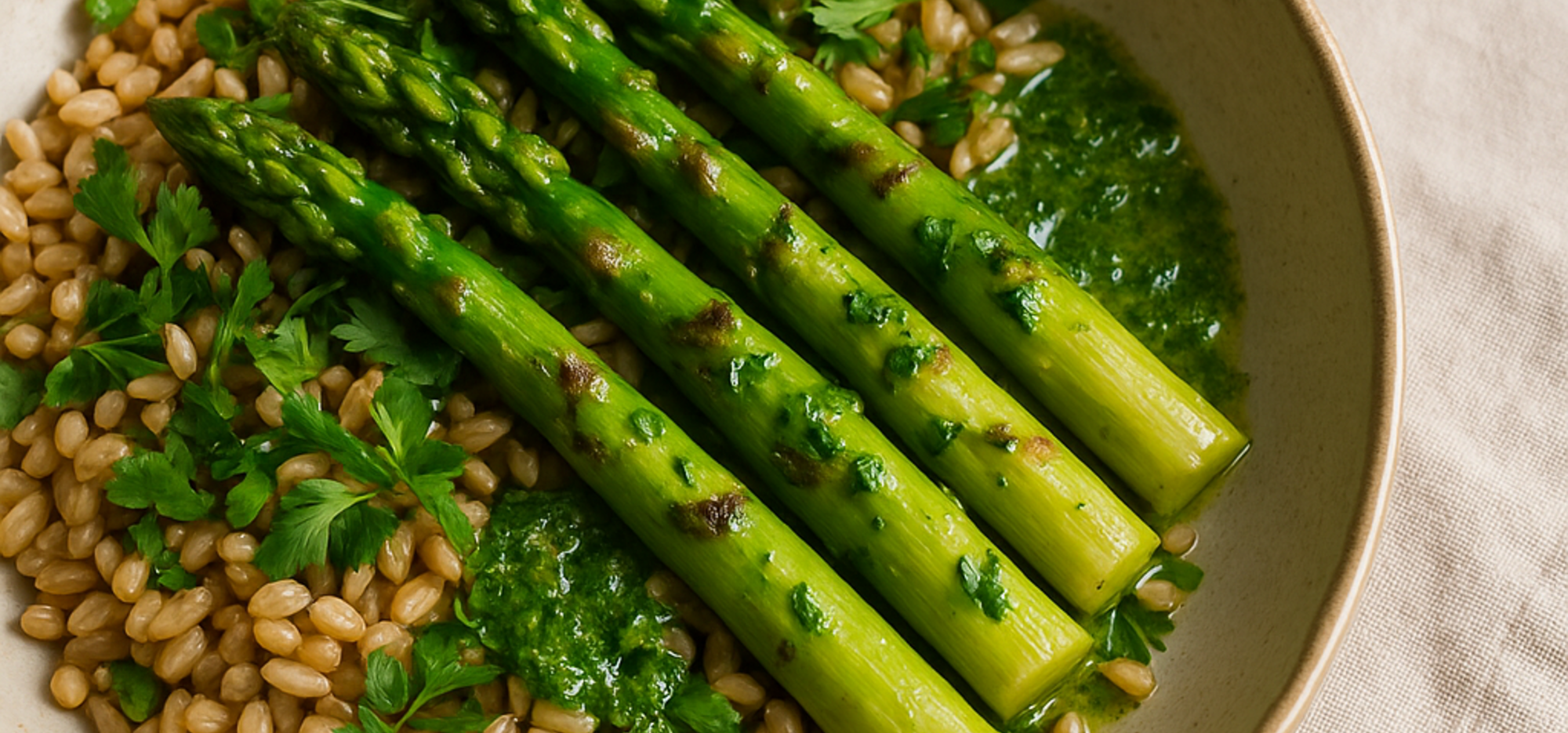 Salade d'épeautre et asperge
