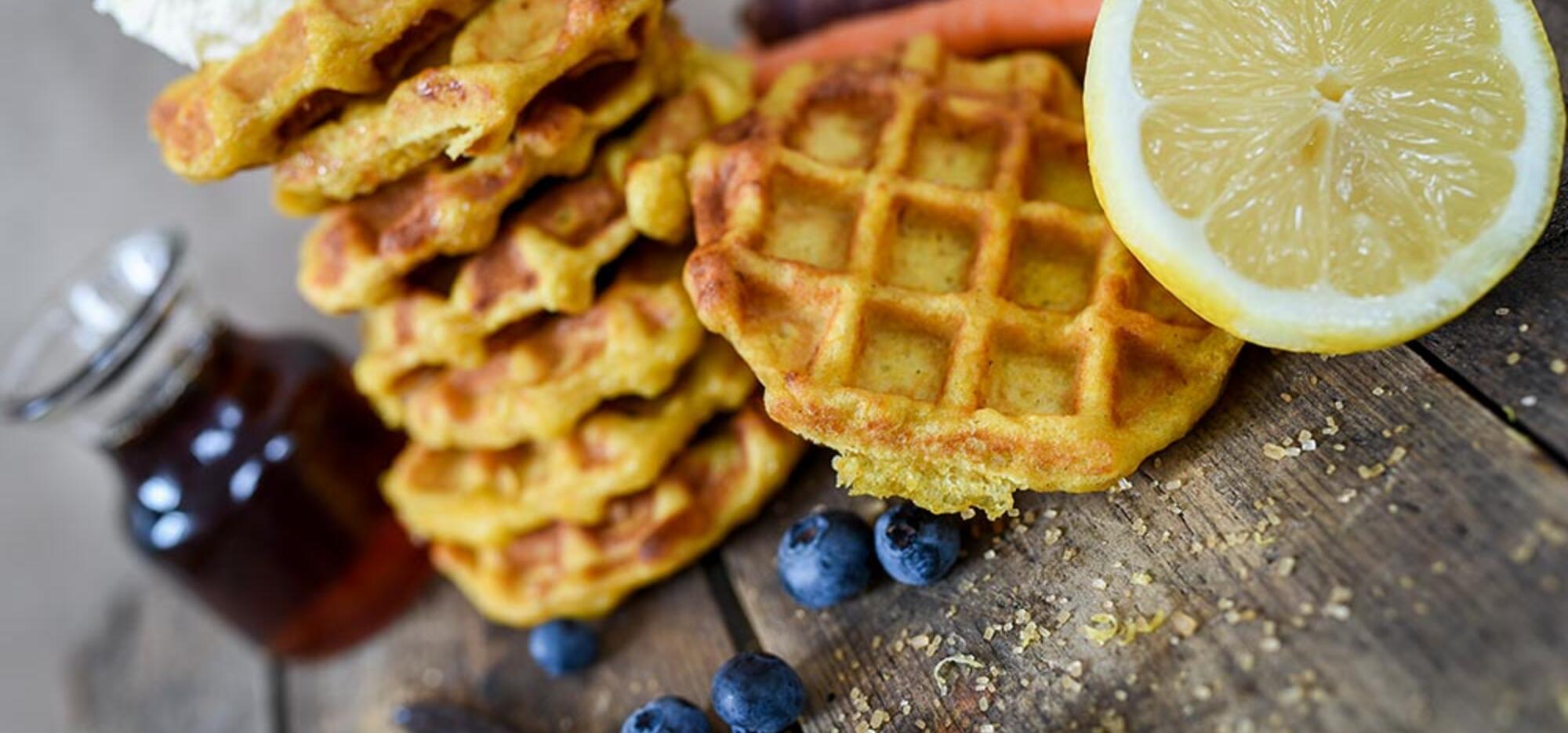 Carrot Waffles with Whipped Cream à l’Orange