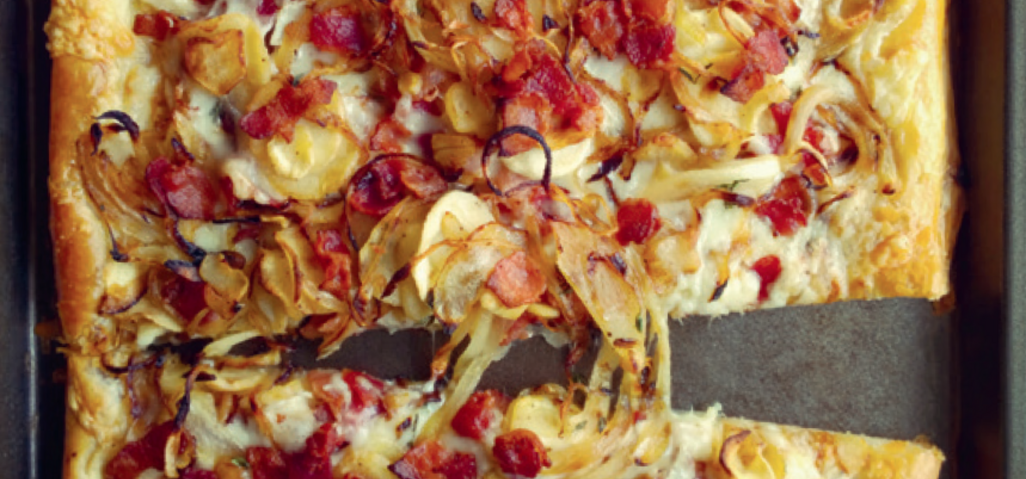 Tarte fine au panais, cheddar et bacon