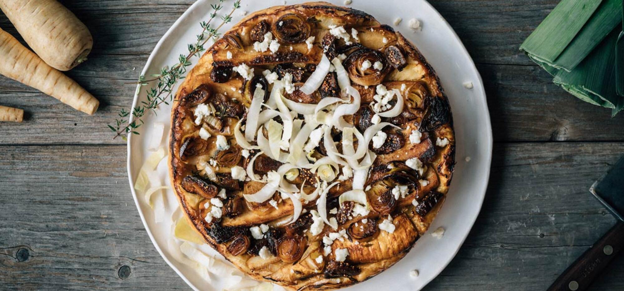 Tatin de panais et de poireaux