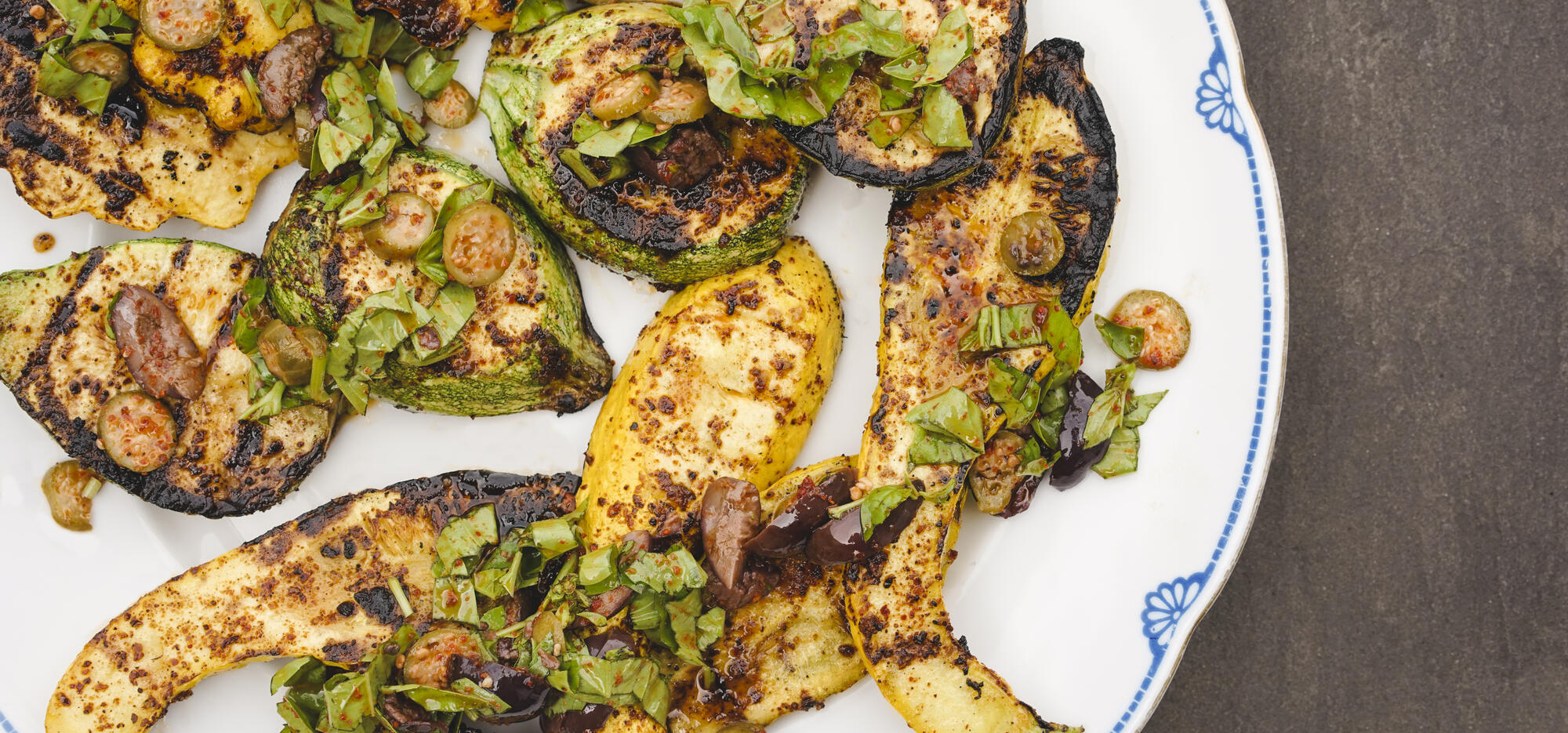 Recette de courgettes grillées aux épices à dukkha