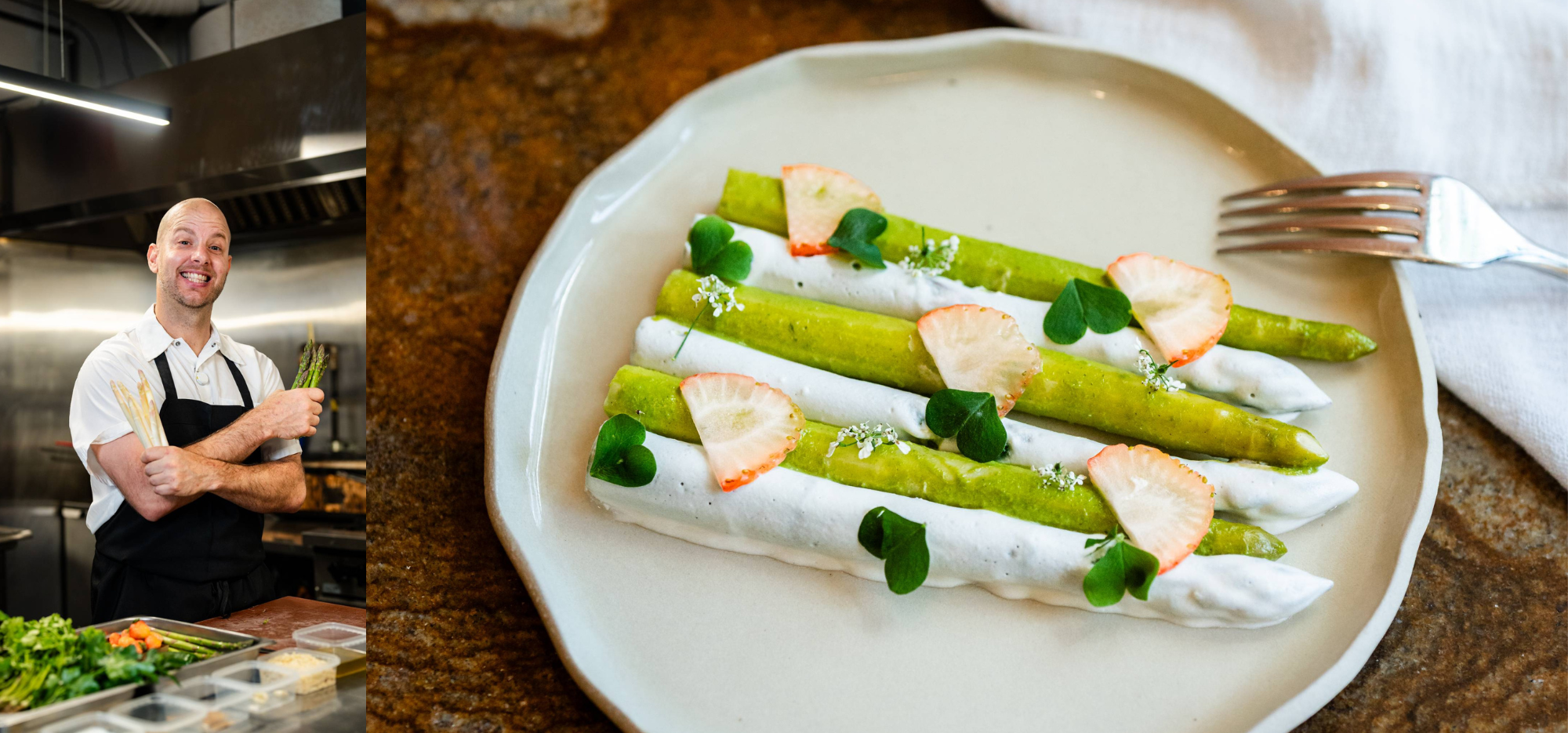 Asperge blanches vertes et asperges vertes blanches