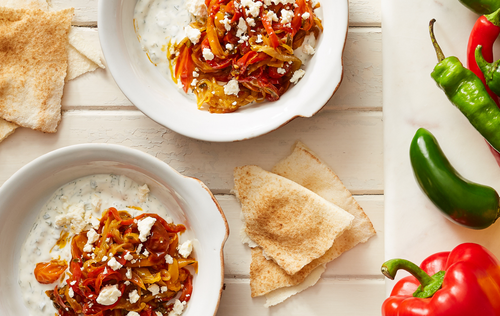 Pepper piperade with herb sauce