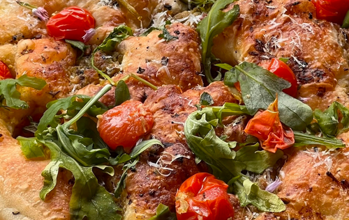 Foccacia aux tomates confites & fleur d'ail