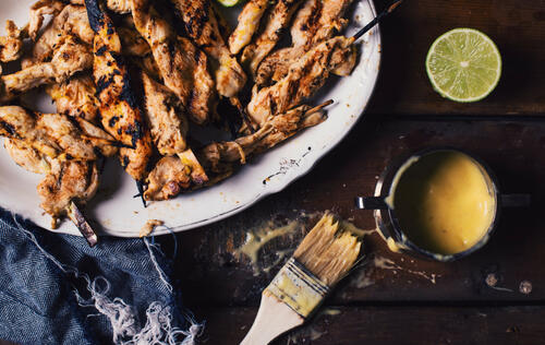 Chicken Satay with Mango and Lime