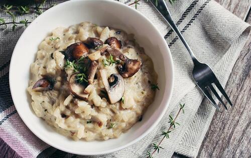 Risotto aux pleurotes et au canard
