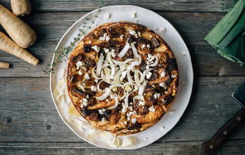 Tatin de panais et de poireaux