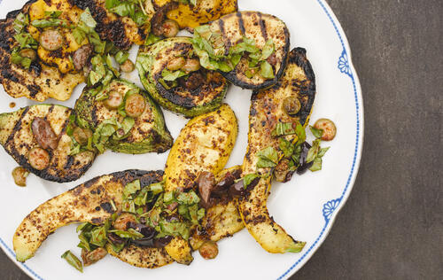 Recette de courgettes grillées aux épices à dukkha