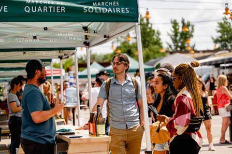 Summer wine at the market