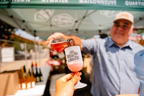 Summer wine at the market