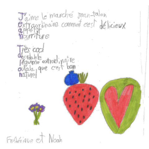 Frédérique et Noah, 3e année à l'École Sainte-Cécile