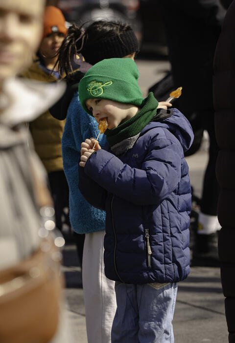 Dégustation d'une tire d'érable