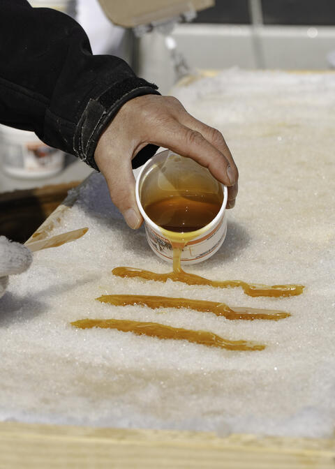 Tire d'érable sur neige