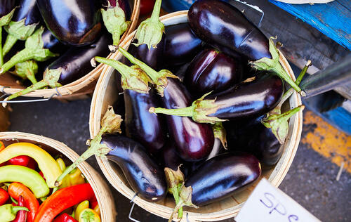 aubergine au Marché Jean-Talon