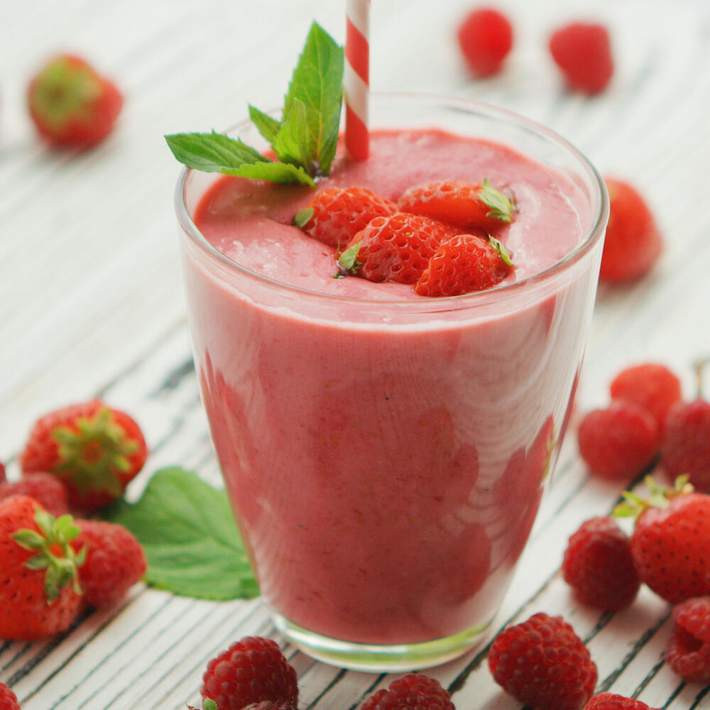 smoothie chai fraises et framboises